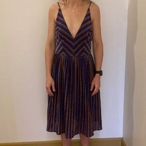 Dress the Population Multicolor Chevron Midi Dress